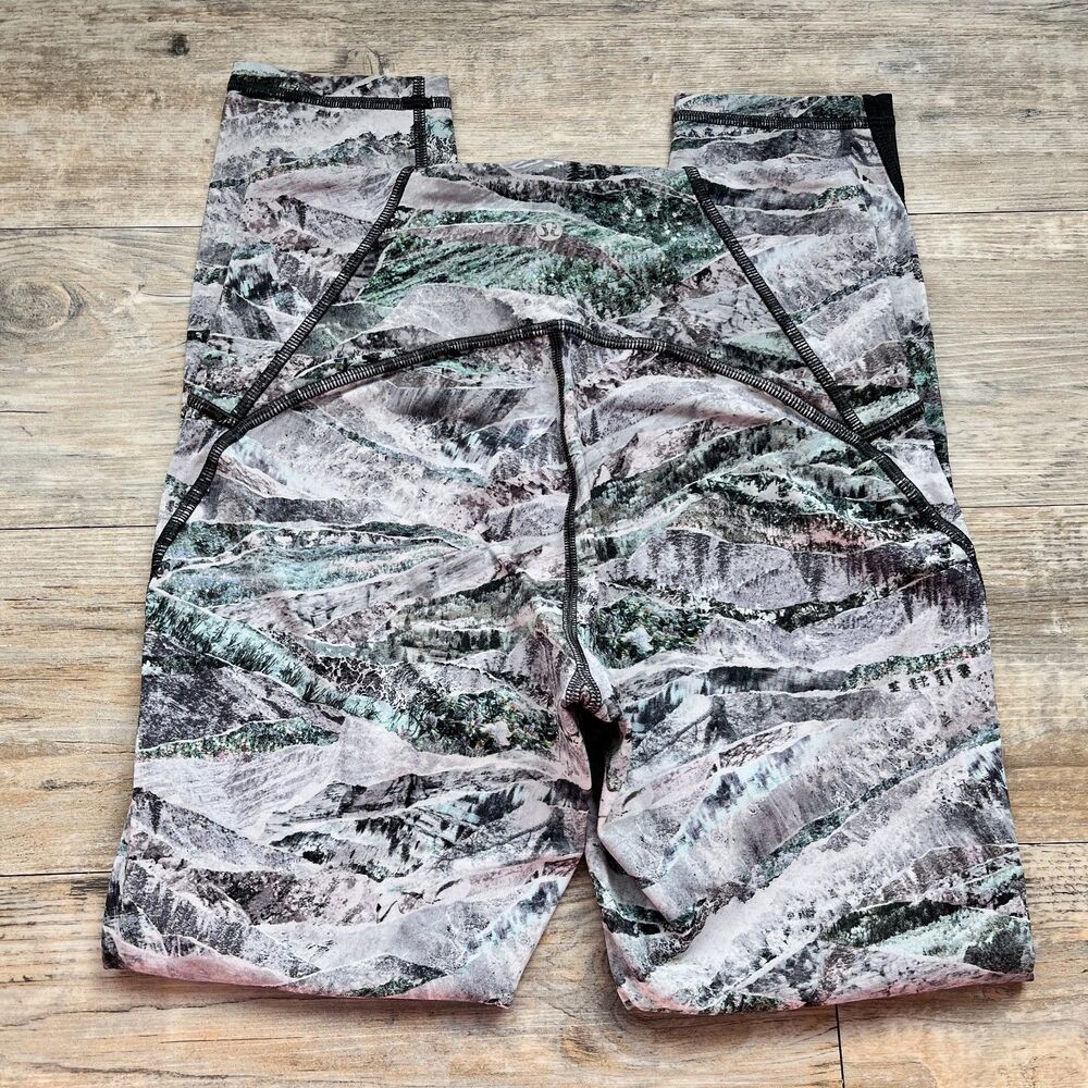 Lululemon Springscape Mountain Print Leggings Wunder Under 25" High Waisted 6 S